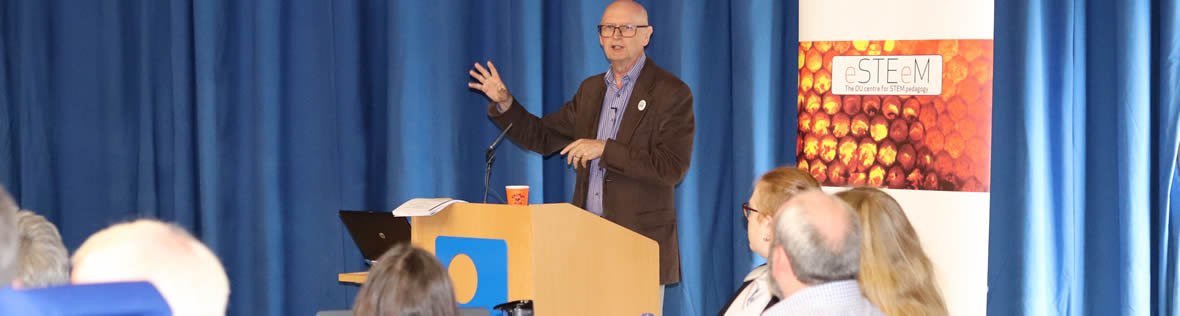 Lecture being given on stage